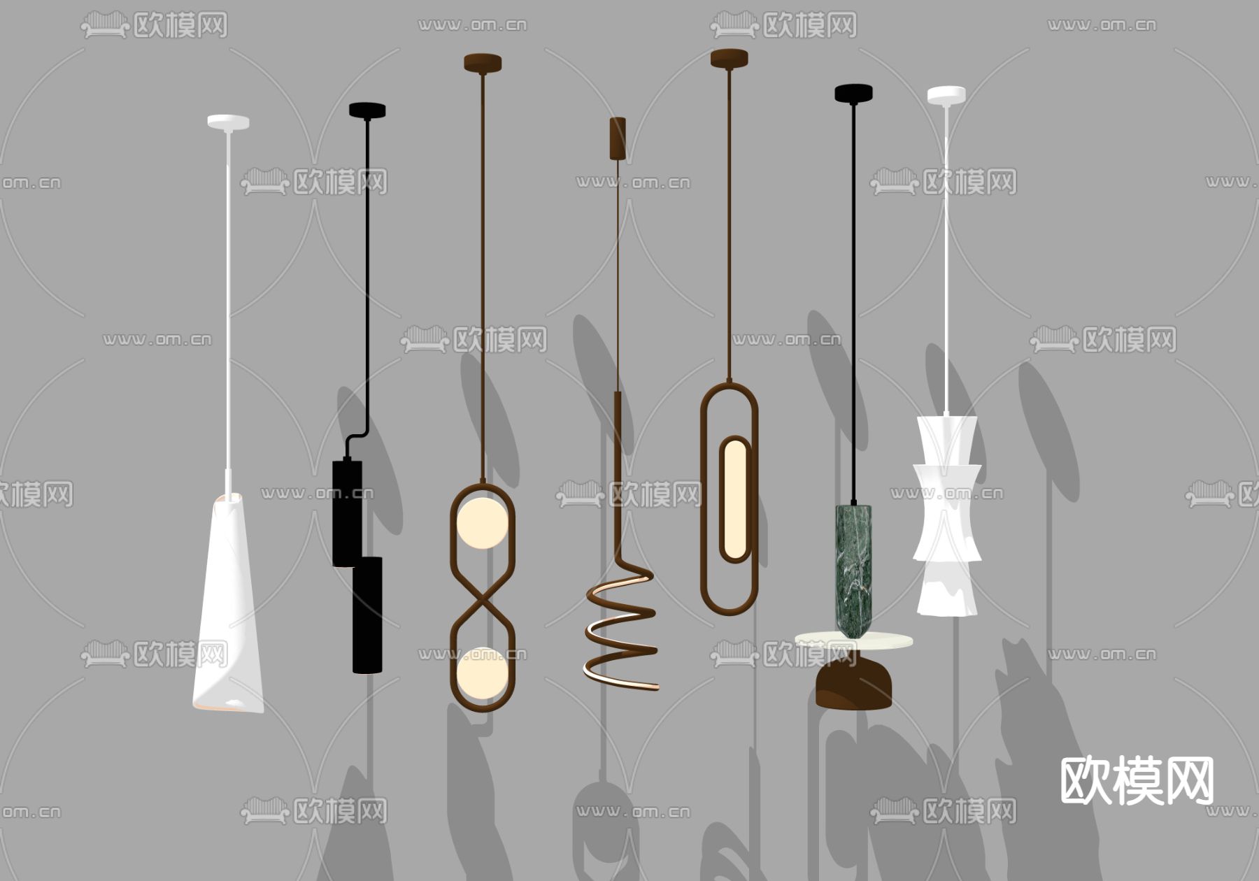 轻奢小吊灯su模型下载（渲染图2）