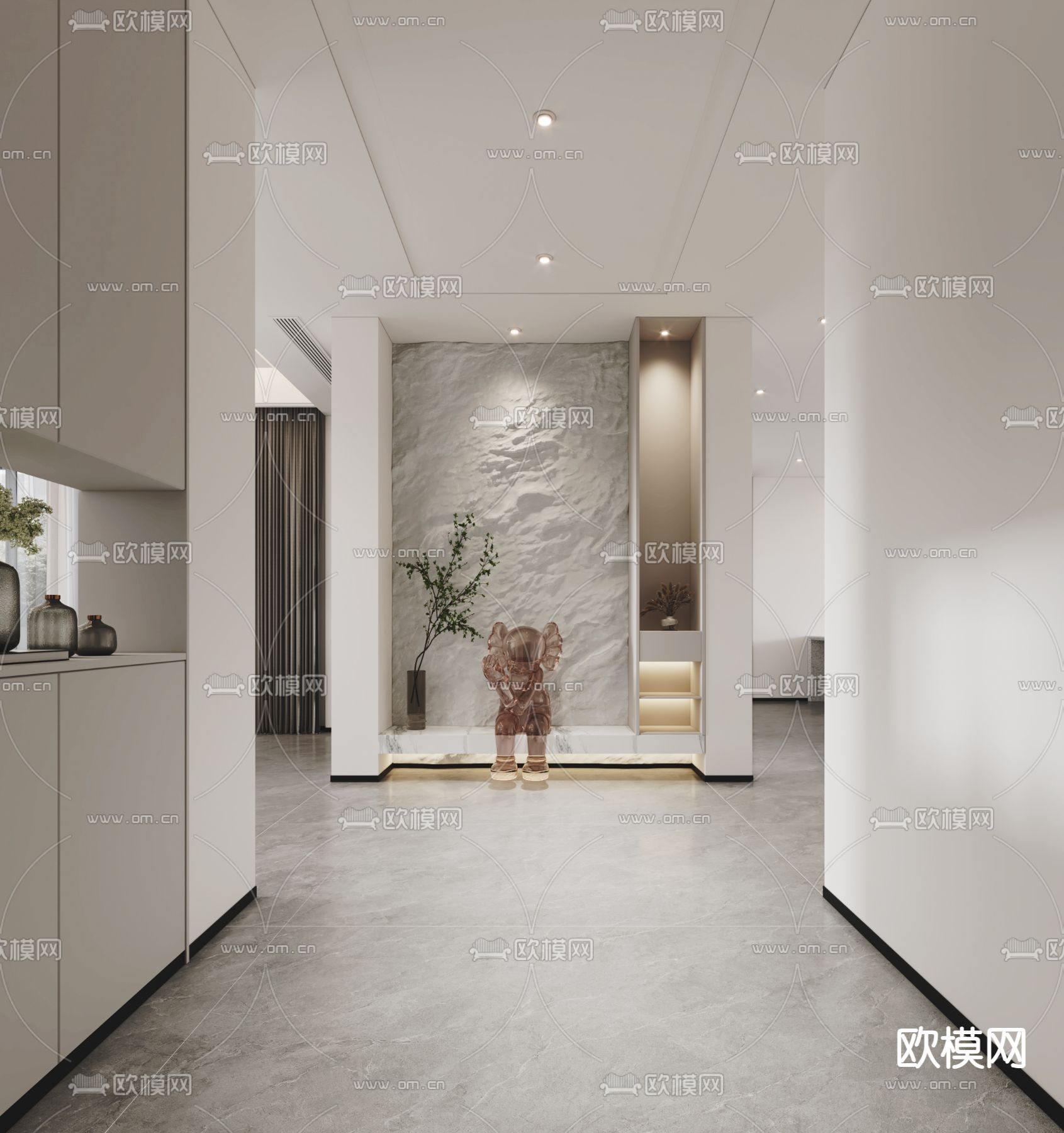 现代门厅 玄关过道3d模型下载