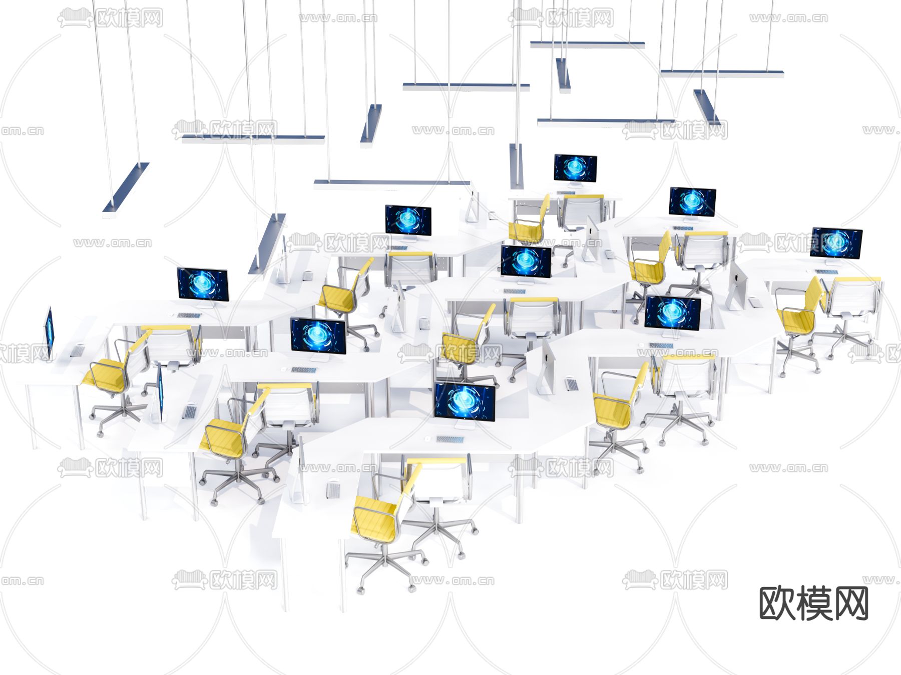 办公桌椅su模型下载（渲染图2）
