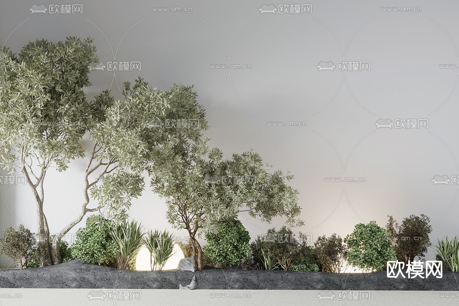 植物堆 室内造景 景观小品3d模型下载