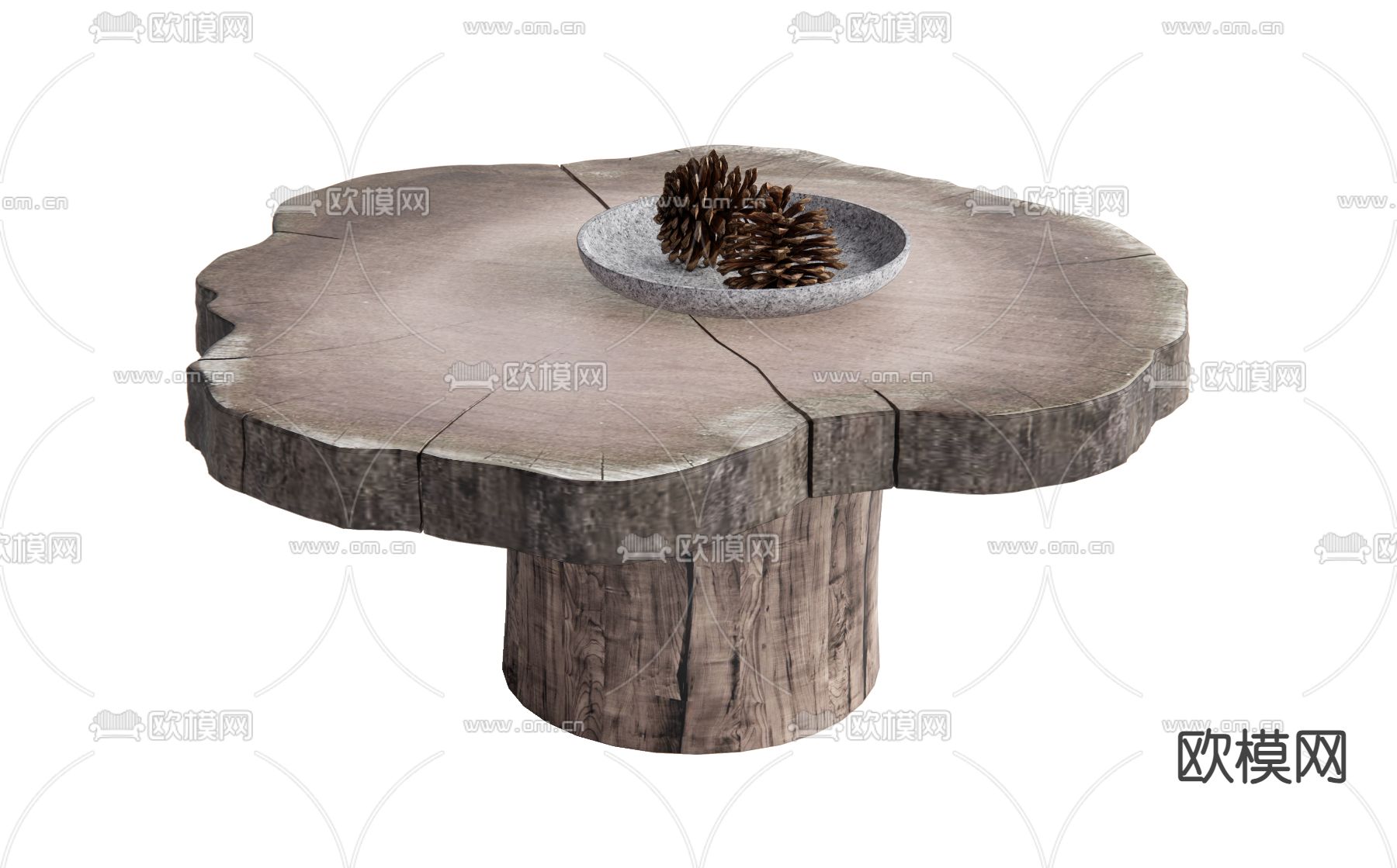 侘寂茶几su模型下载（渲染图1）