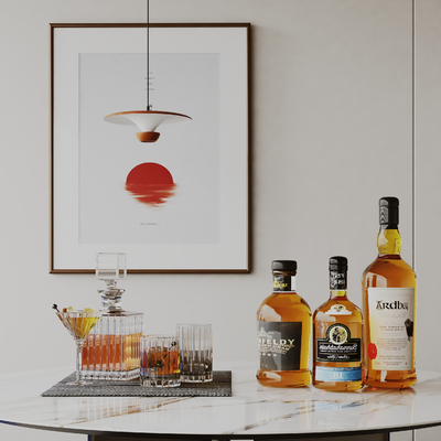  酒水 酒瓶 洋酒 酒具摆件su模型 