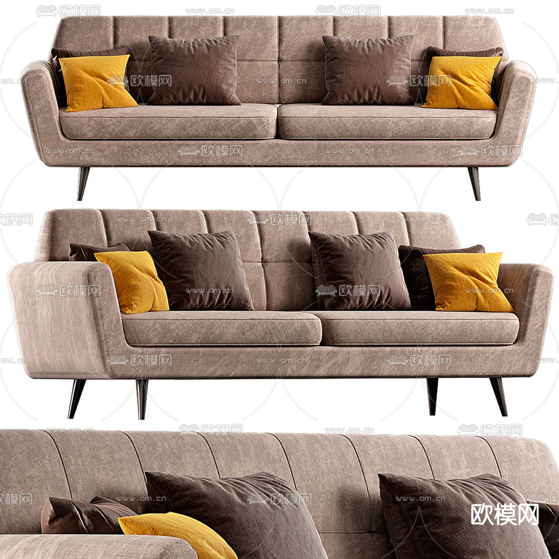 双人沙发3d模型下载