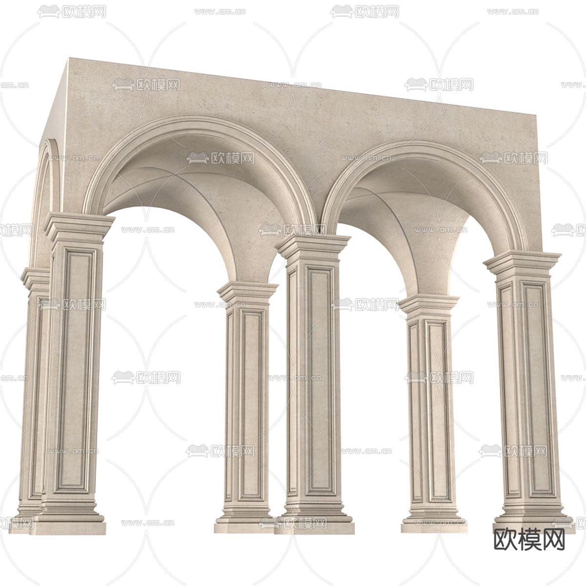 欧式罗马柱 拱形门洞su模型下载（渲染图1）