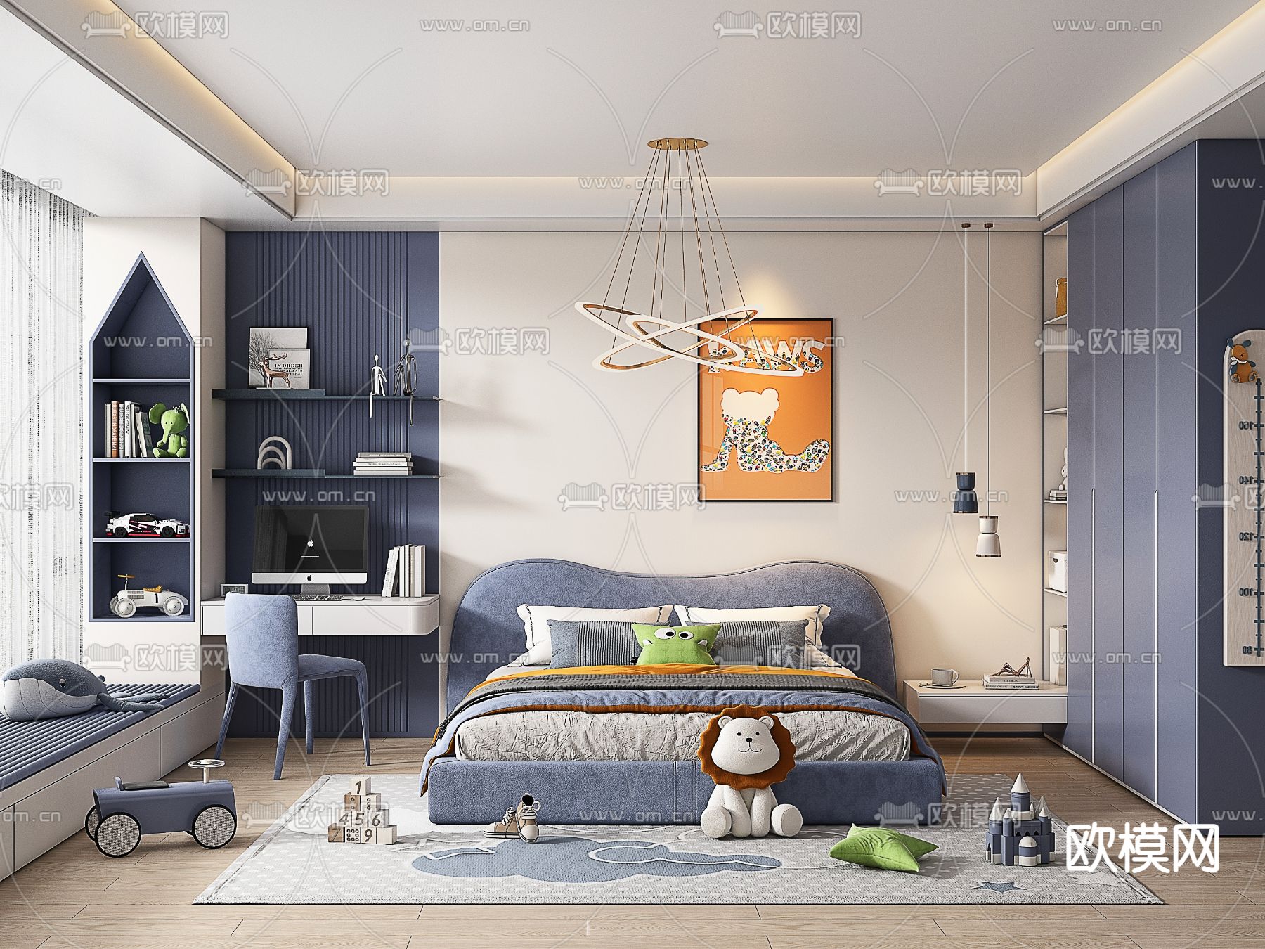现代儿童房 小孩房3d模型下载