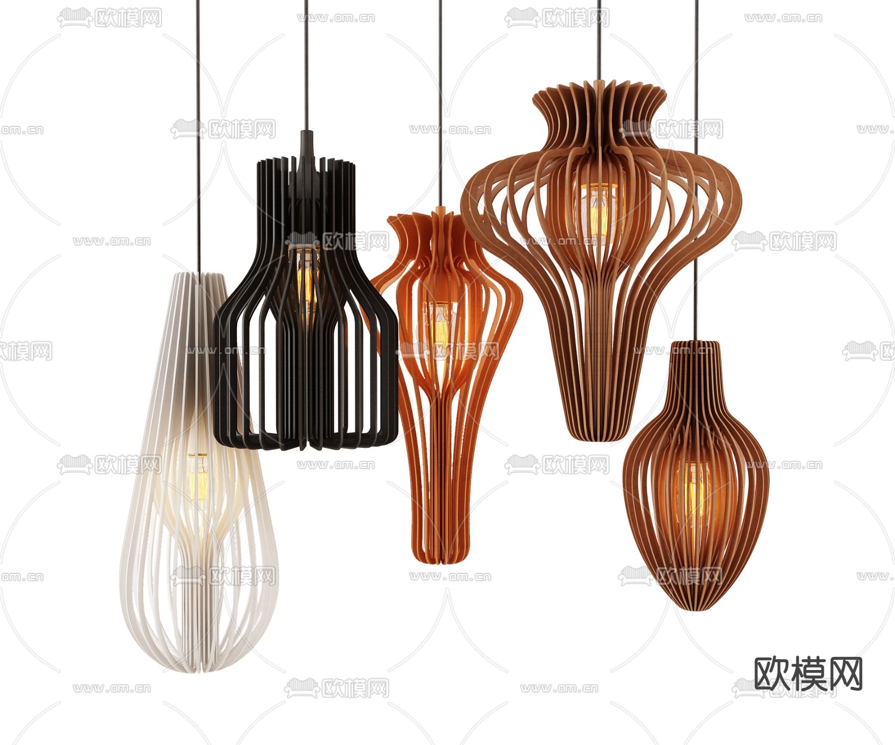 镂空吊灯3d模型下载