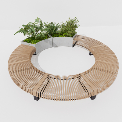  现代户外椅 公共景观座椅su模型 