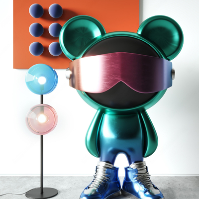  现代小熊潮玩su模型 