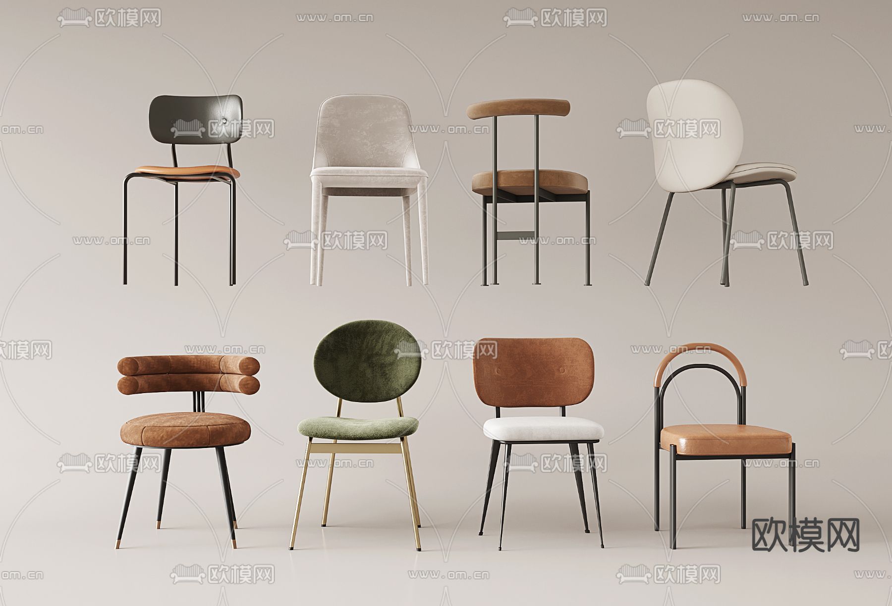 现代椅子 餐椅 单椅3d模型下载