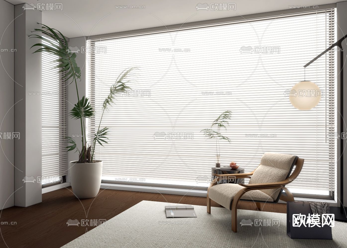 百叶帘 窗帘 遮光帘3d模型下载