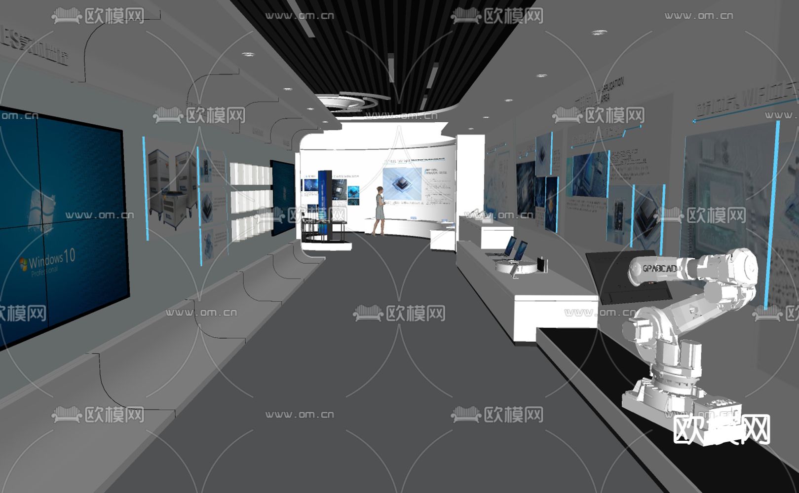 现代科技展厅su模型下载（渲染图3）
