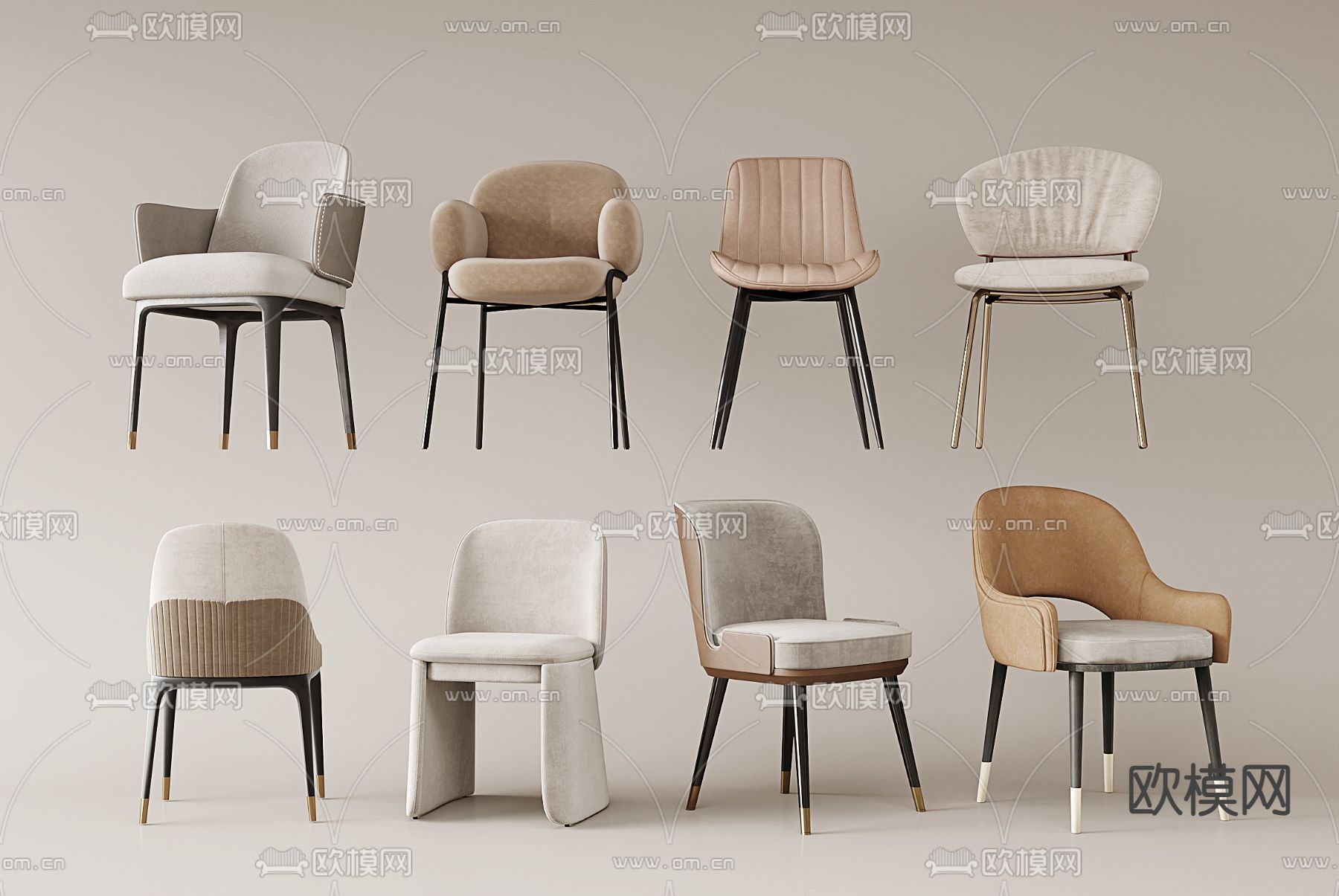 现代餐椅 单椅su模型下载（渲染图1）