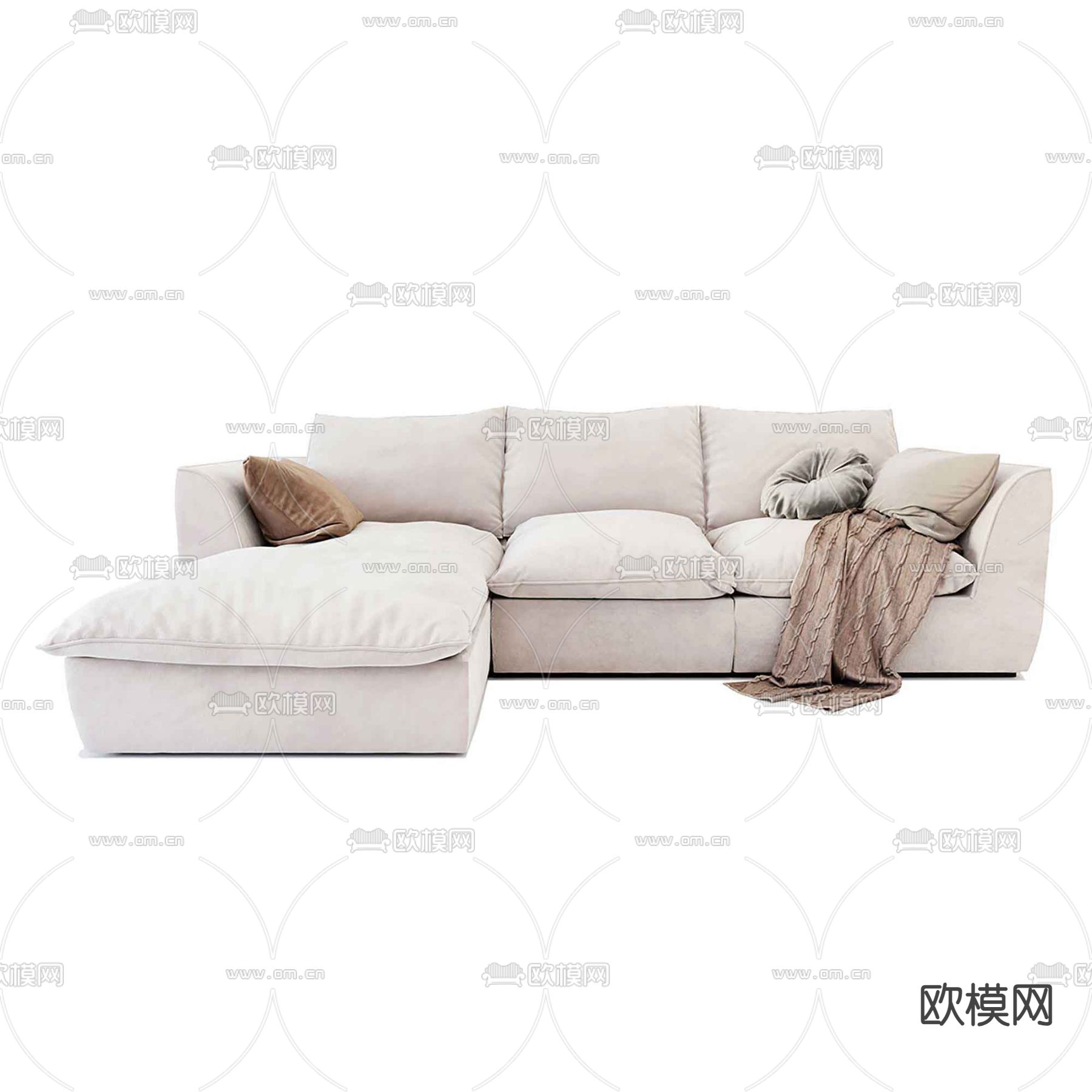 软体沙发 转角沙发3d模型下载_ID14286781_3dmax免费模型-欧模网