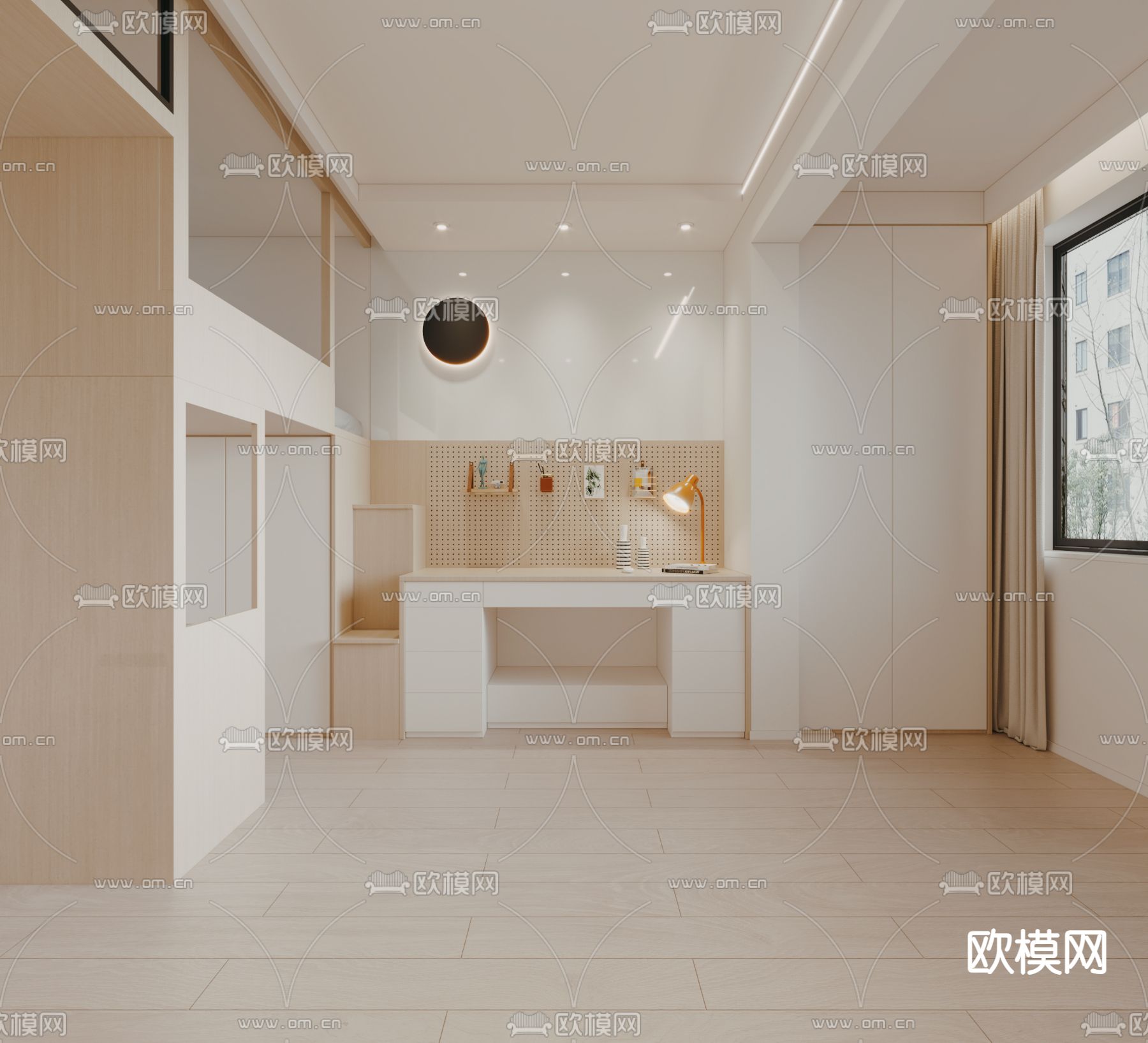 日式厨房 橱柜3d模型下载（渲染图3）