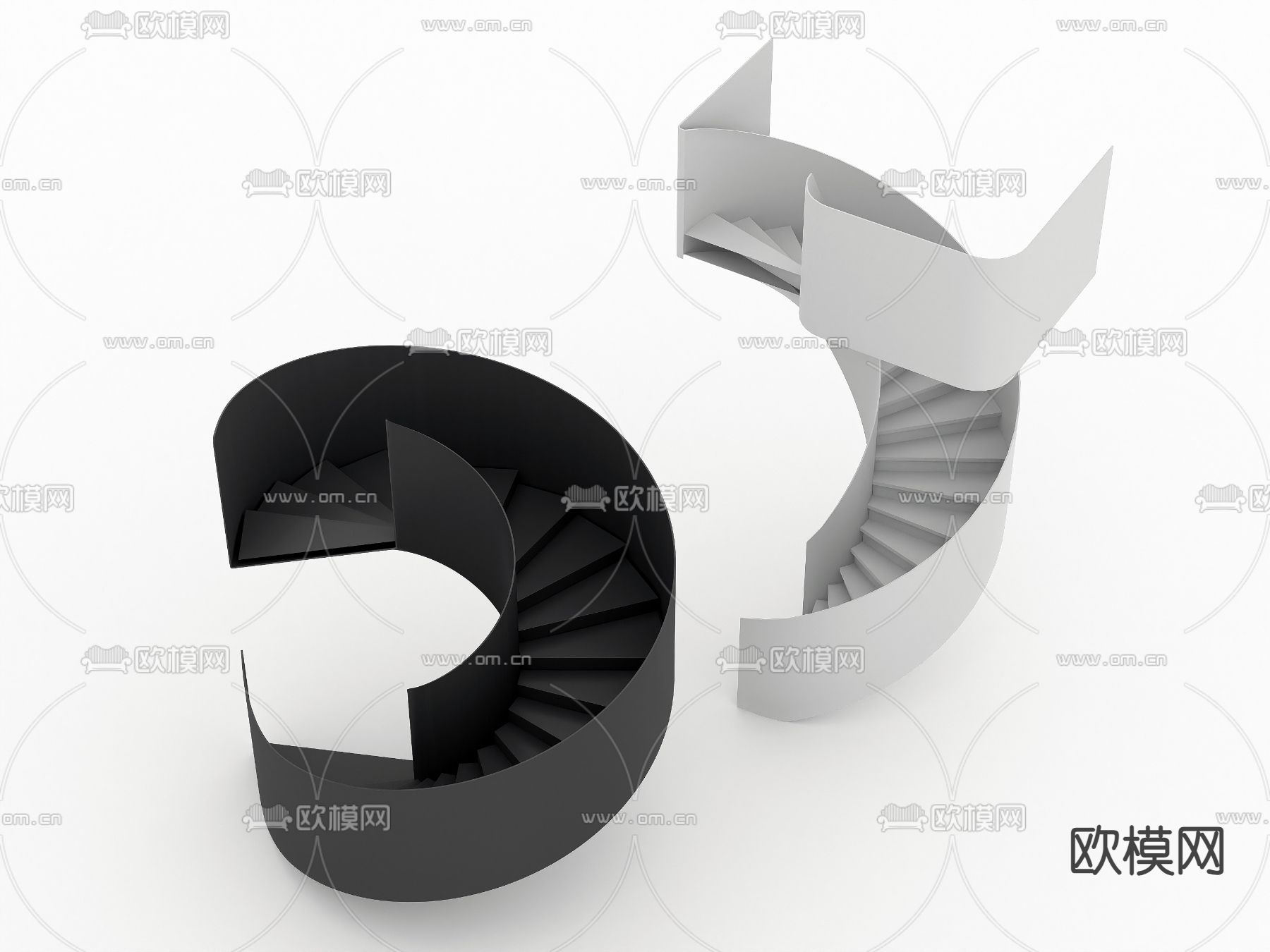 现代楼梯su模型下载（渲染图1）