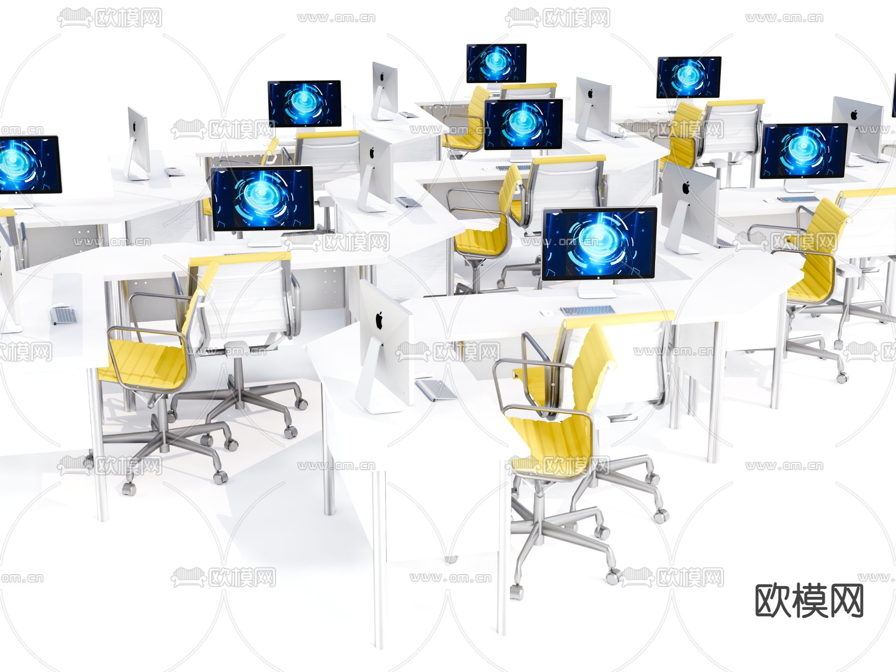 办公桌椅su模型下载（渲染图3）