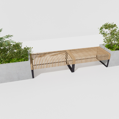  现代户外椅 园林小品 公共座椅su模型 