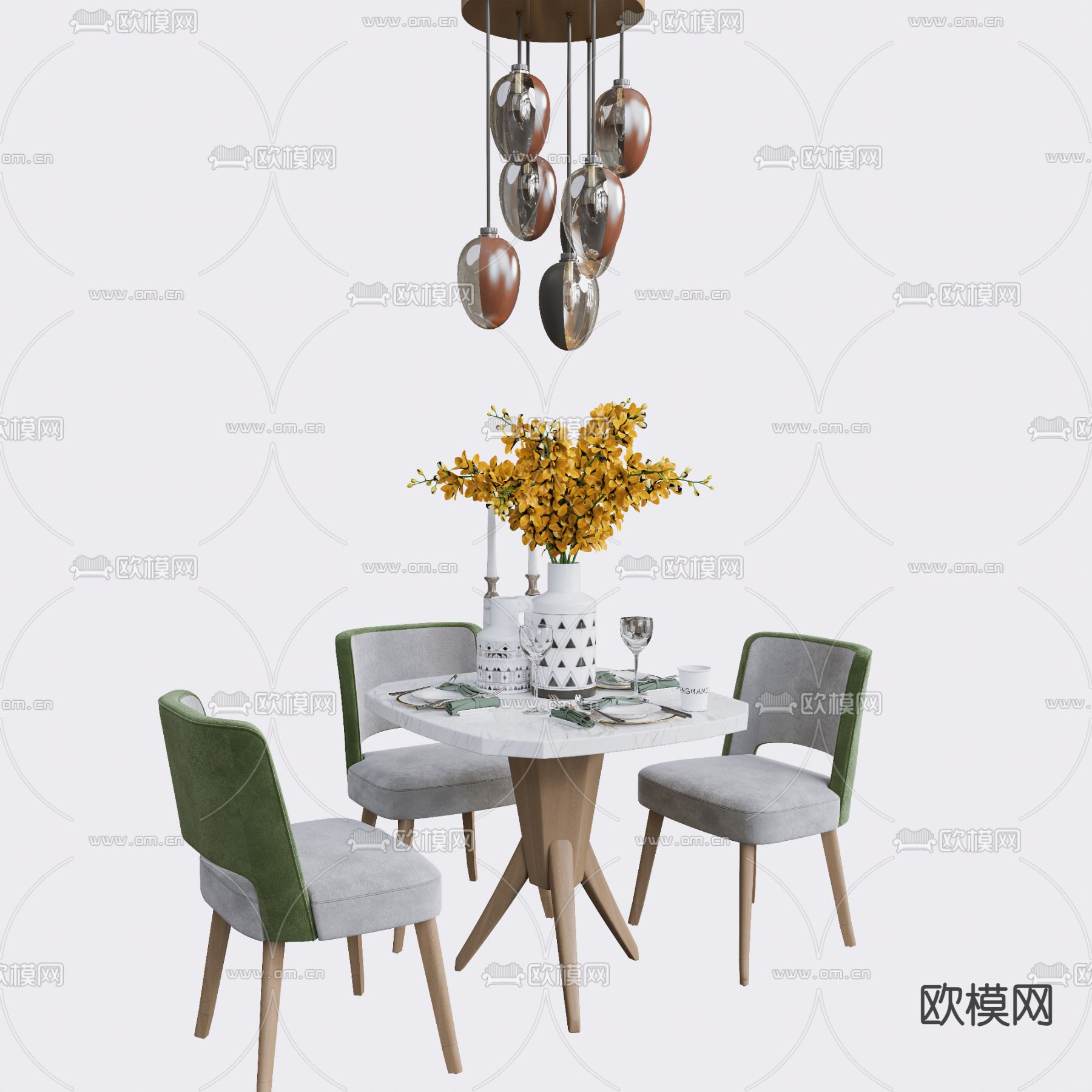 休闲桌椅 餐桌椅3d模型下载