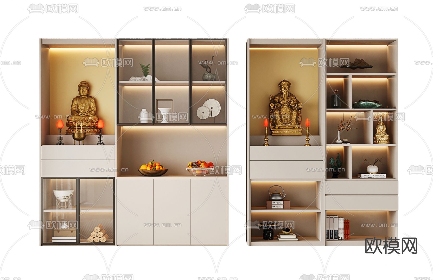 佛龛 神柜 供奉台 神龛3d模型下载