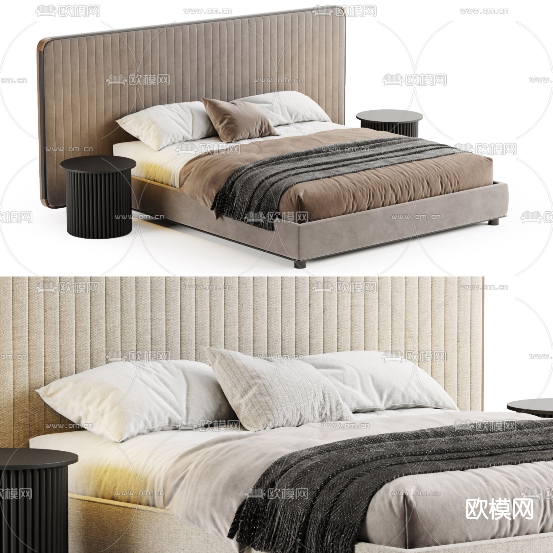 Molteni 双人床3d模型下载（渲染图2）