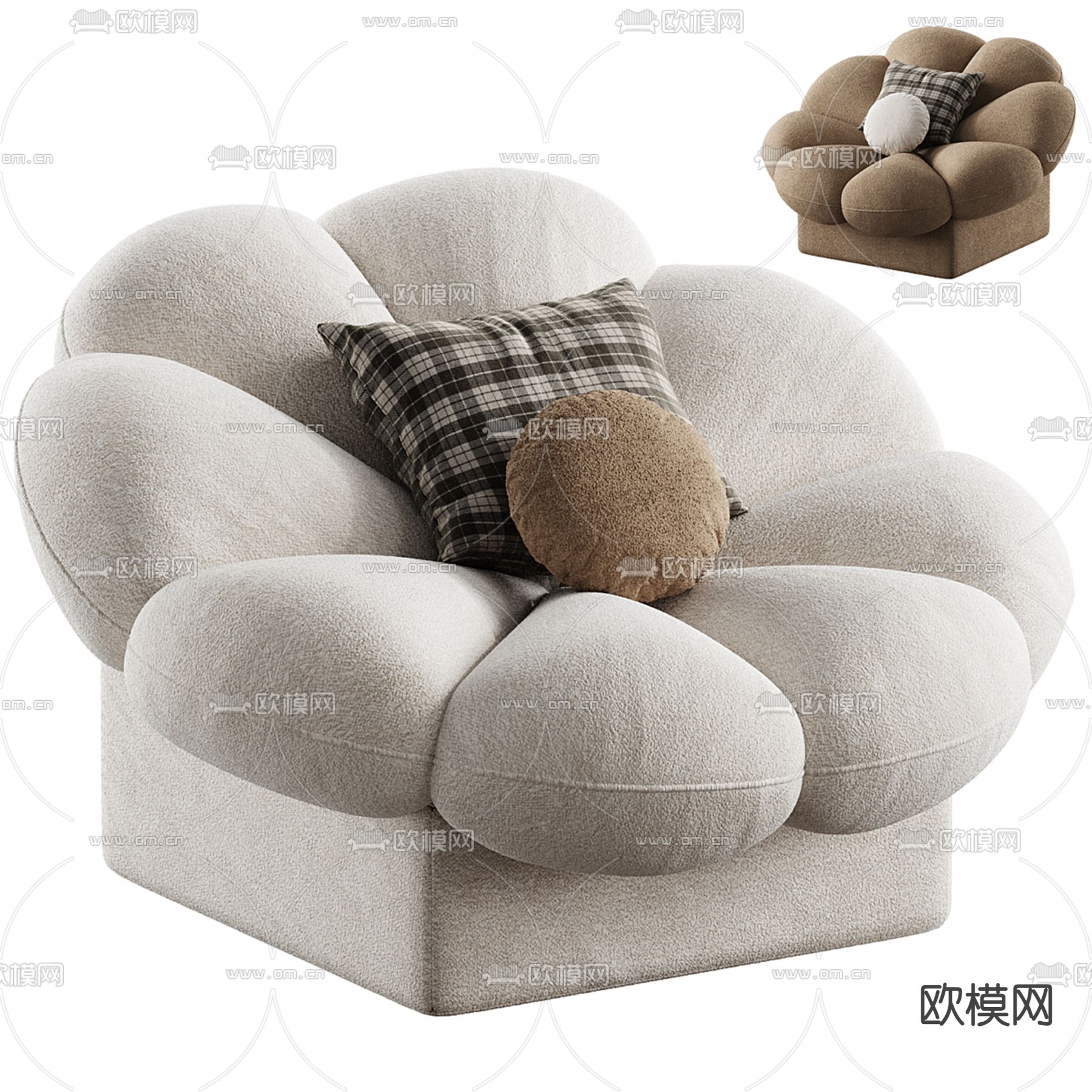 懒人沙发 花瓣沙发3d模型下载