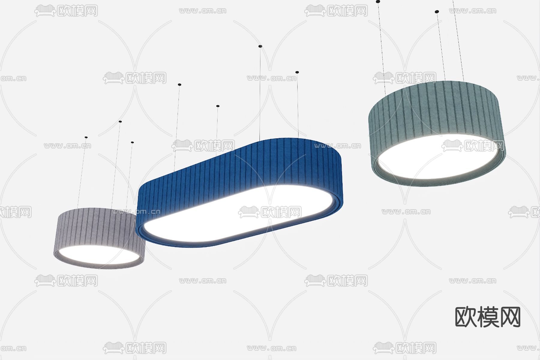 现代吊灯su模型下载（渲染图2）