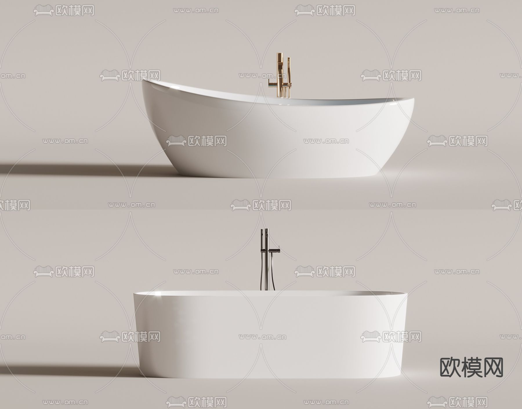 浴缸su模型下载（渲染图1）