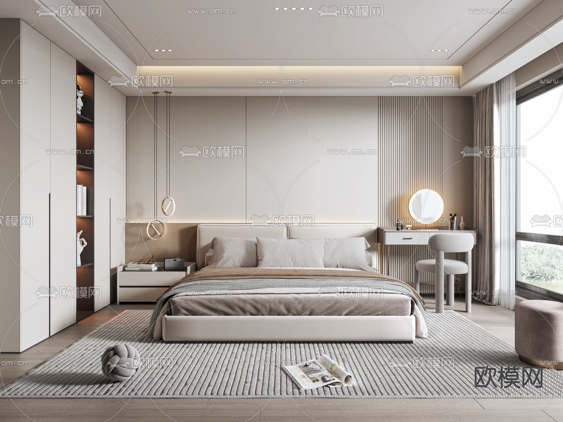 现代卧室 主卧 主人房3d模型下载
