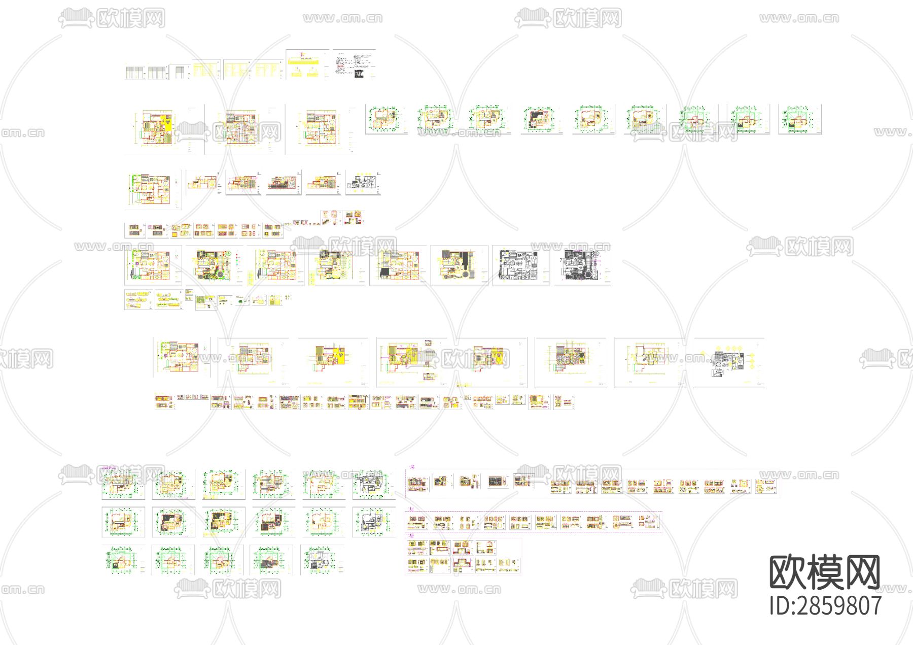 欧式风格四层别墅cad施工图下载（渲染图10）