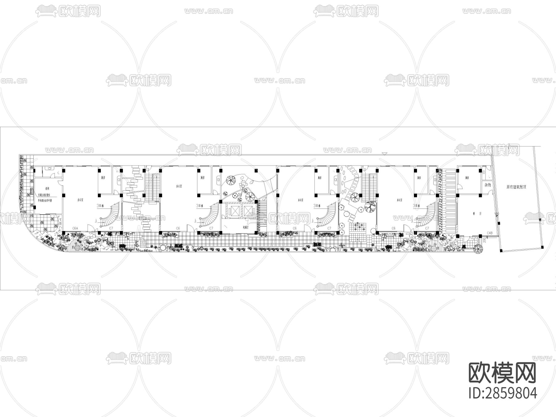 园林景观绿化cad施工图下载