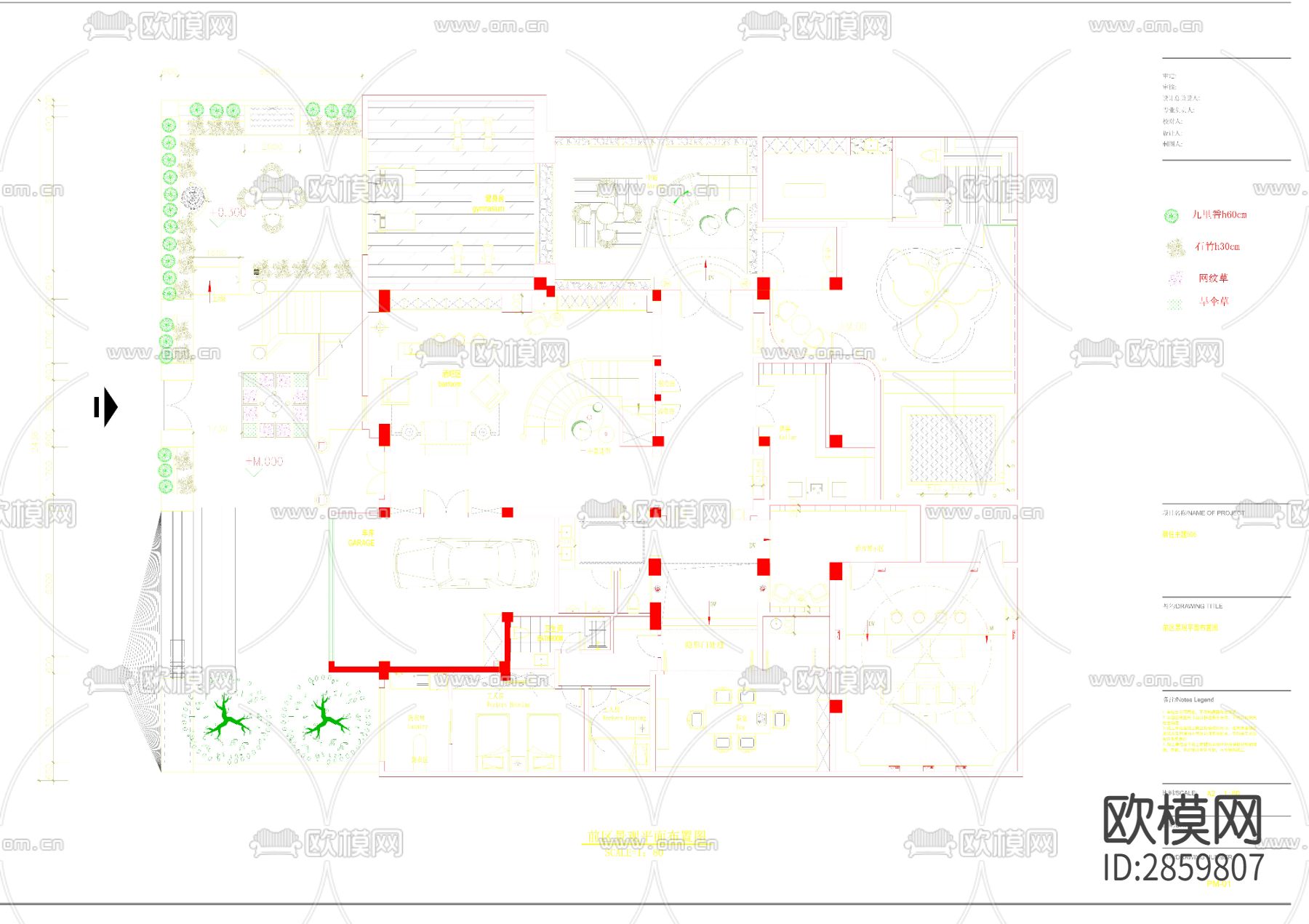 欧式风格四层别墅cad施工图下载（渲染图8）