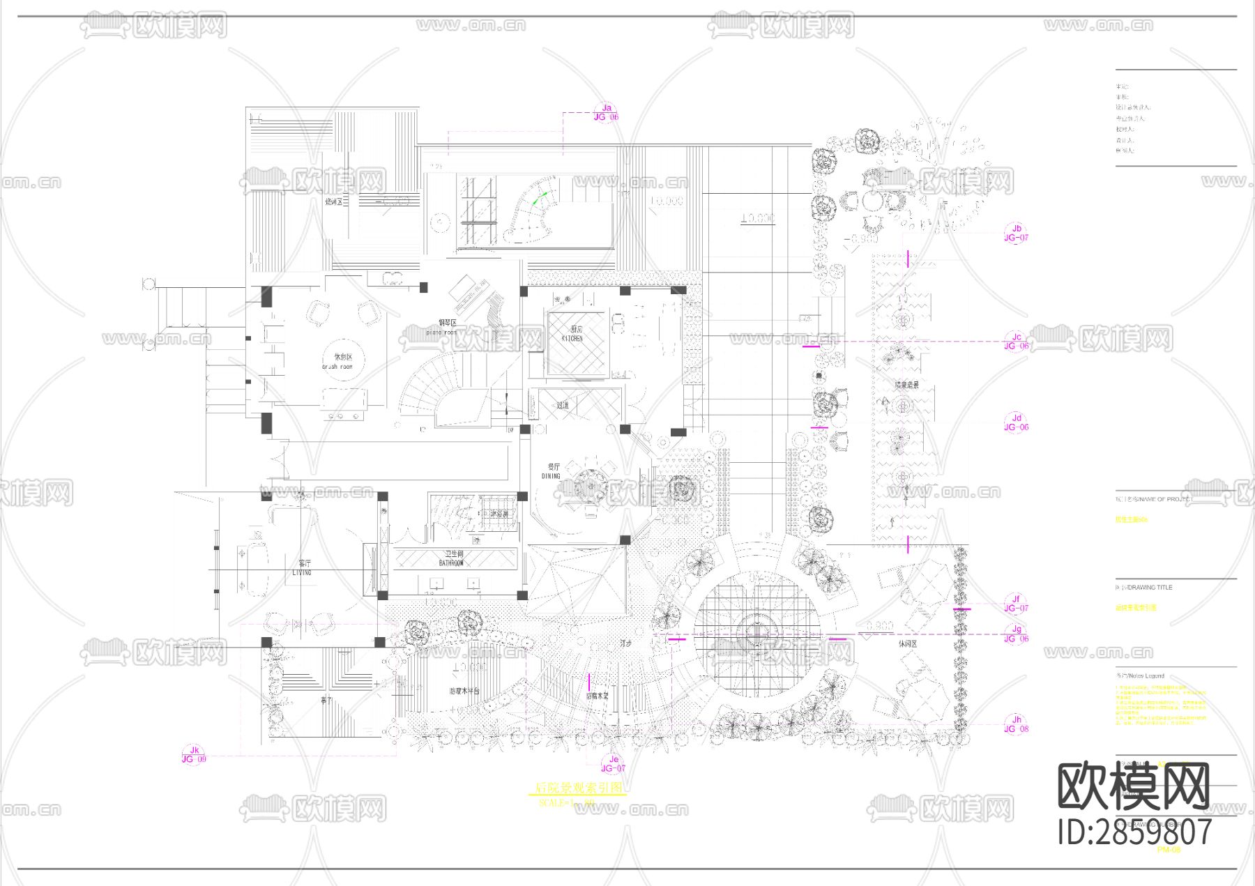 欧式风格四层别墅cad施工图下载（渲染图9）