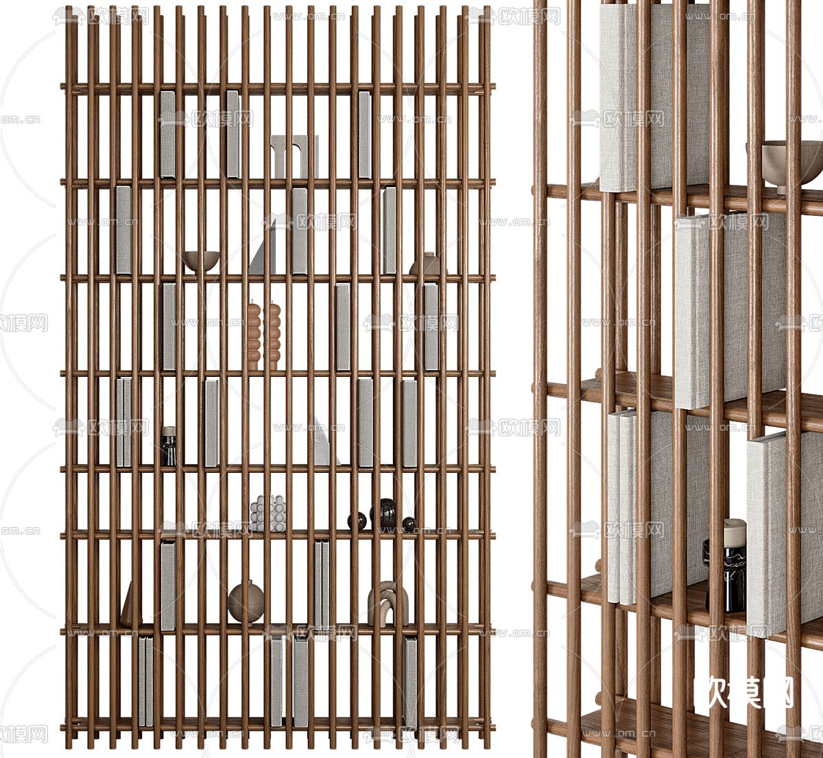 现代书架 置物架 隔断3d模型下载（渲染图2）