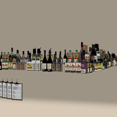  酒瓶 红酒 白酒 啤酒su模型 