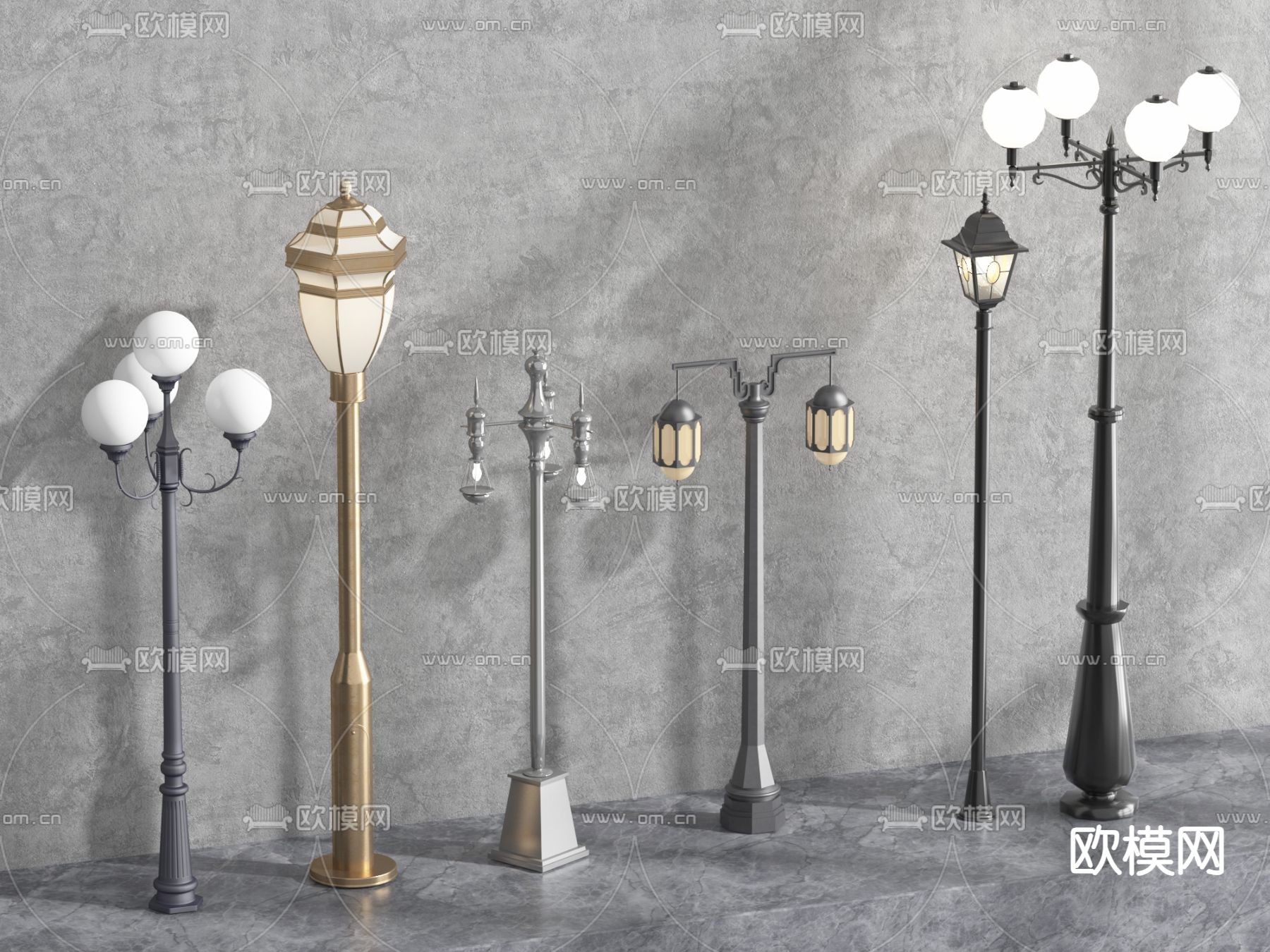 户外灯 路灯 高杆灯 景观灯 庭院3d模型下载