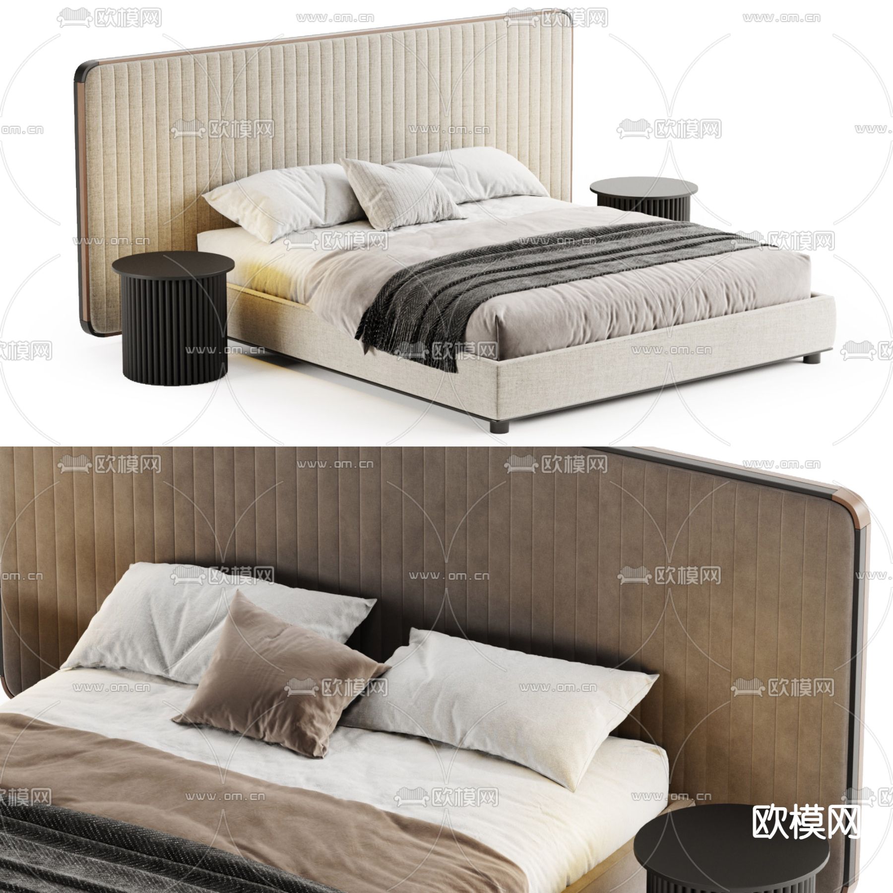 Molteni 双人床3d模型下载（渲染图1）