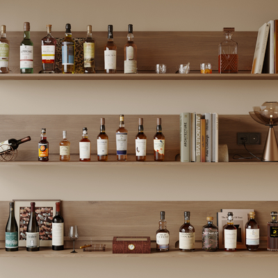  玻璃酒瓶su模型 