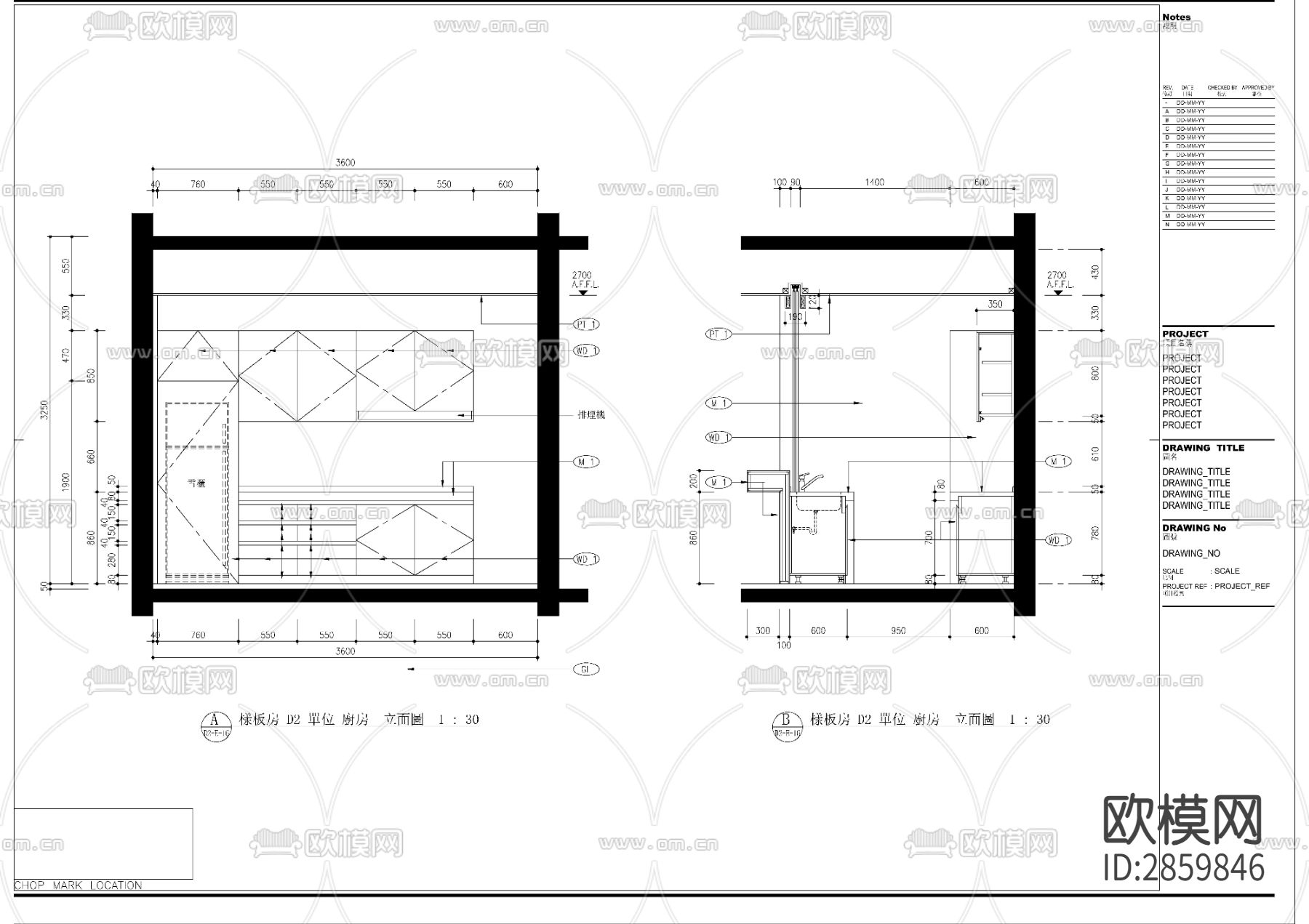 欧式风格平层cad施工图下载（渲染图5）