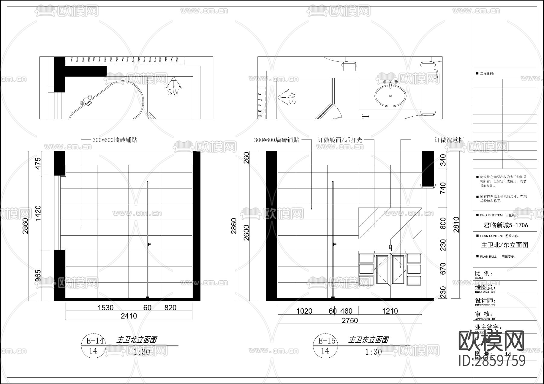 欧式风格大平层cad施工图下载（渲染图1）