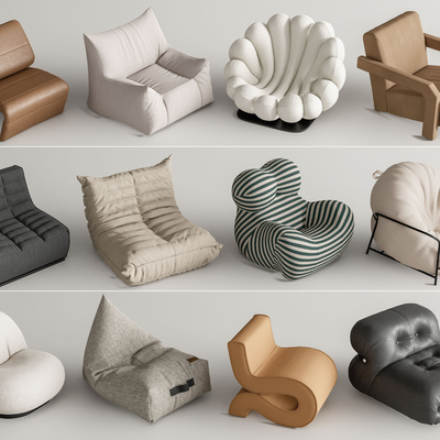 现代懒人沙发su模型