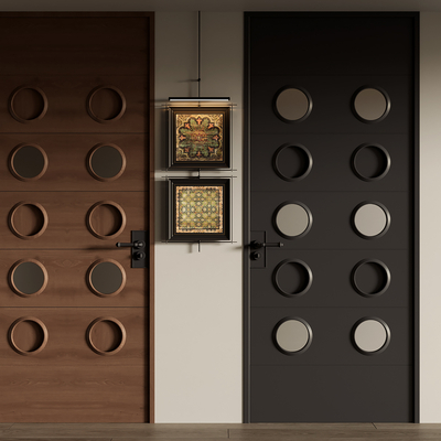 中古风单开门su模型