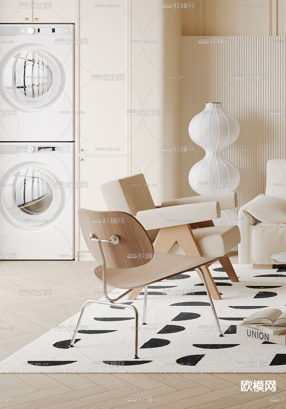 法式客厅3d模型下载（渲染图4）