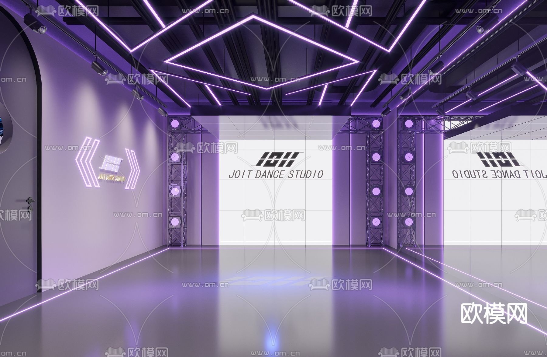 工业风街舞教室su模型下载（渲染图1）