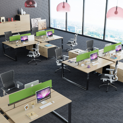  屏风卡位 工位su模型 