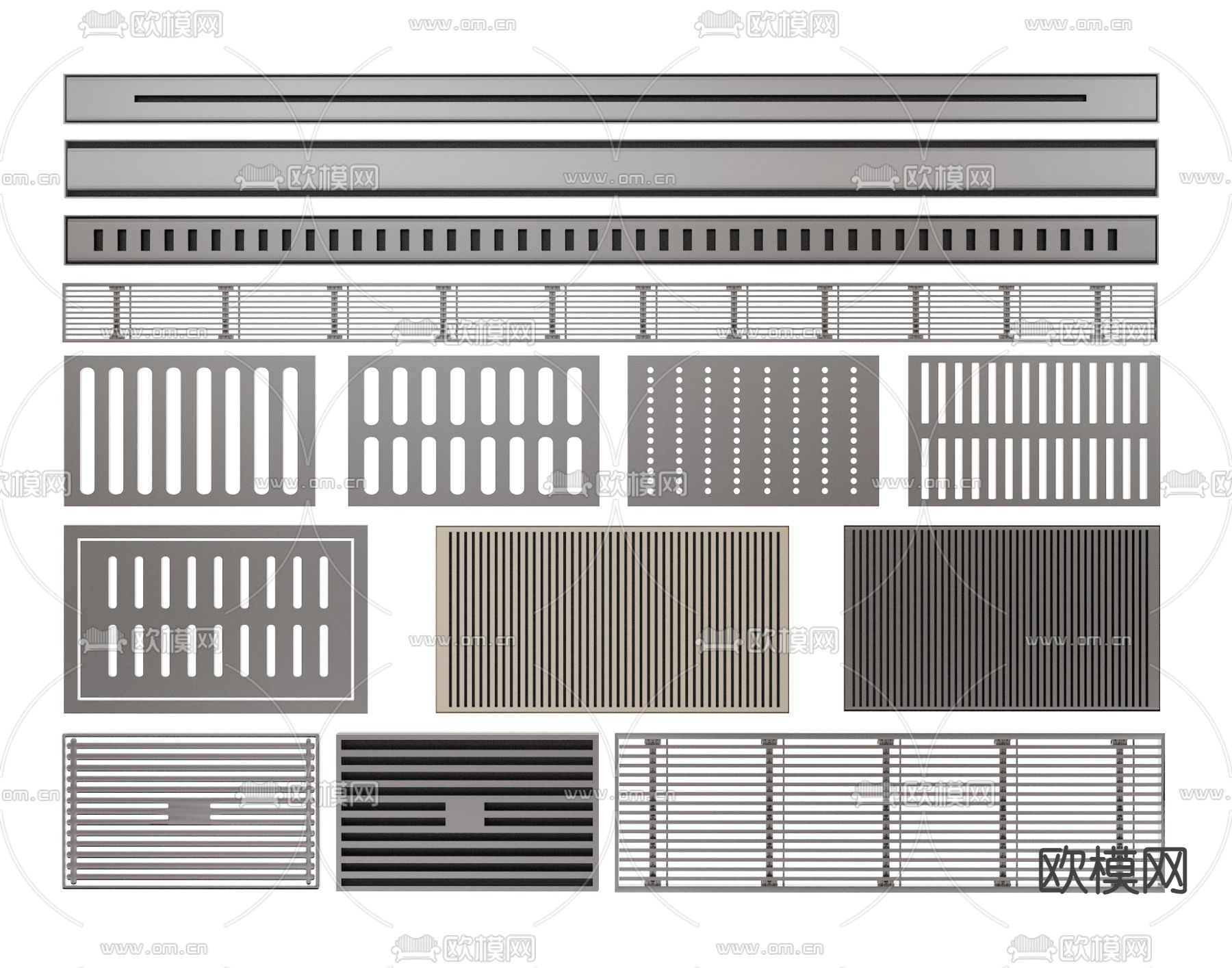下水道排水口 地漏 条井盖3d模型下载