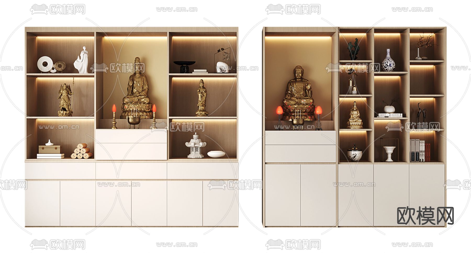 佛龛 神柜 供奉台 神龛3d模型下载