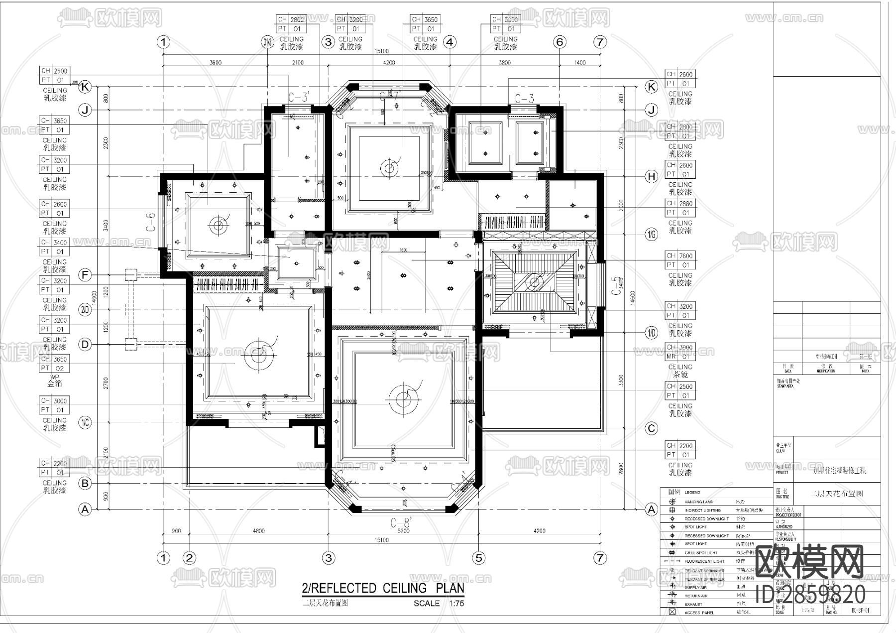 欧式风格别墅cad施工图下载（渲染图5）