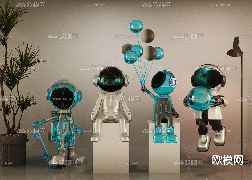 赛博朋克潮玩 公仔 卡通雕塑3d模型下载