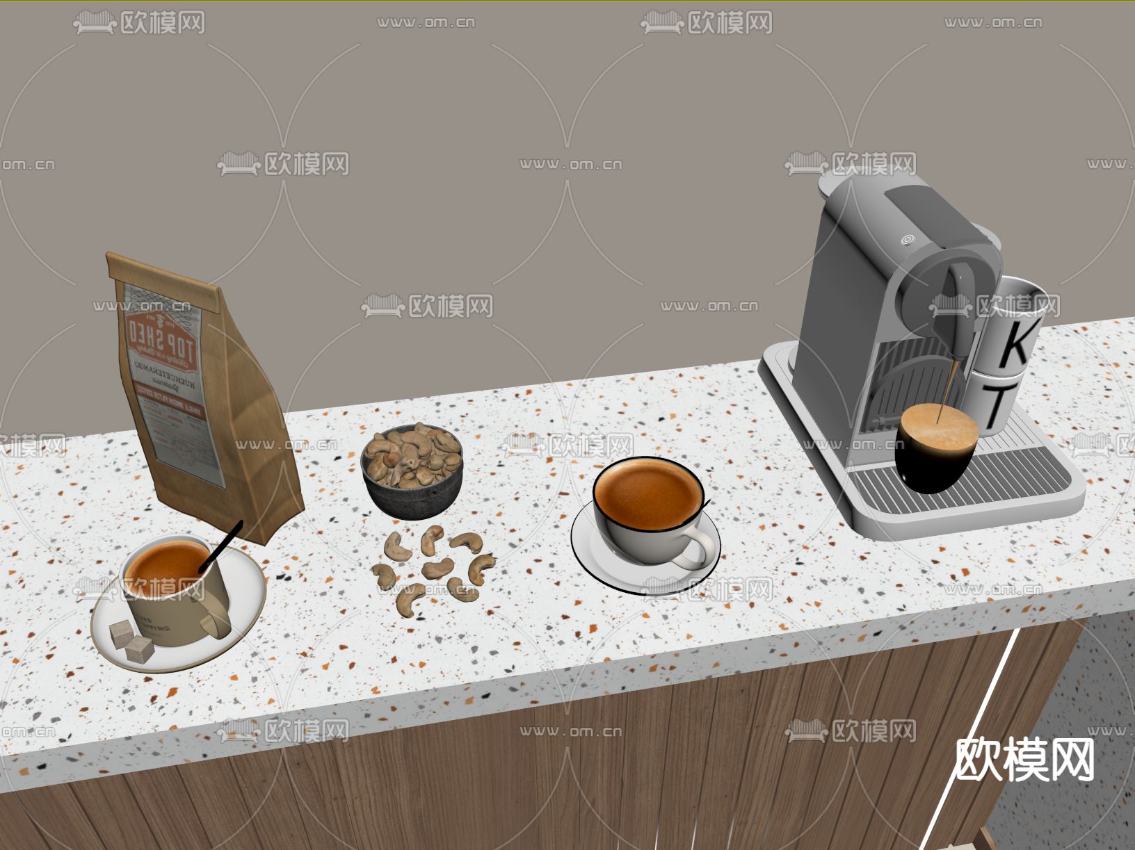 咖啡机 咖啡su模型下载（渲染图2）