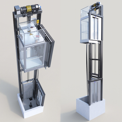  观光升降电梯直梯su模型 